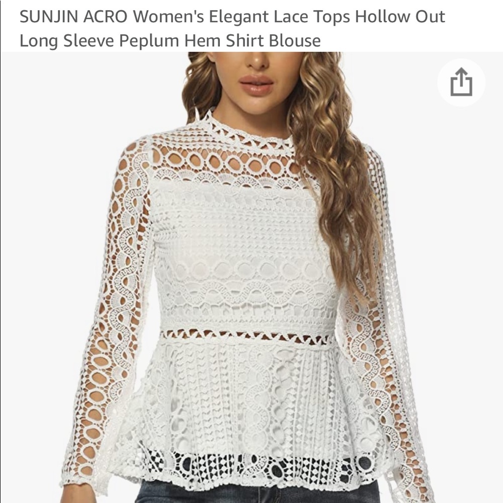 NWOT Lace Peplum Top